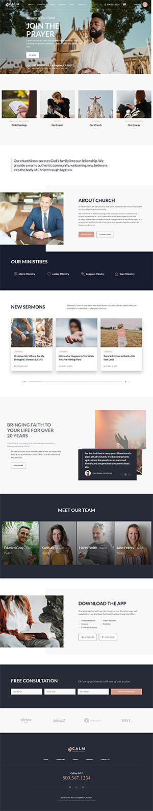 Modern Church HTML Website Design for Religious and Non-Profit Organizations