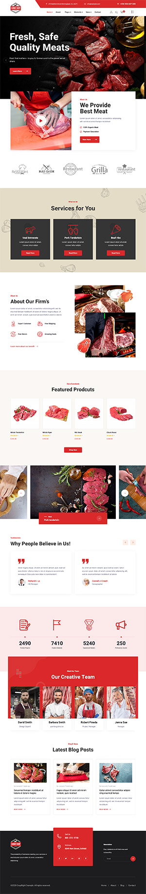 Butcher & Meat Shop HTML 